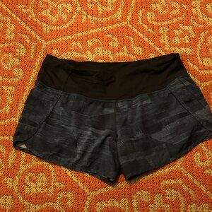 lululemon athletica Black Patterned High-Waist Athletic Shorts